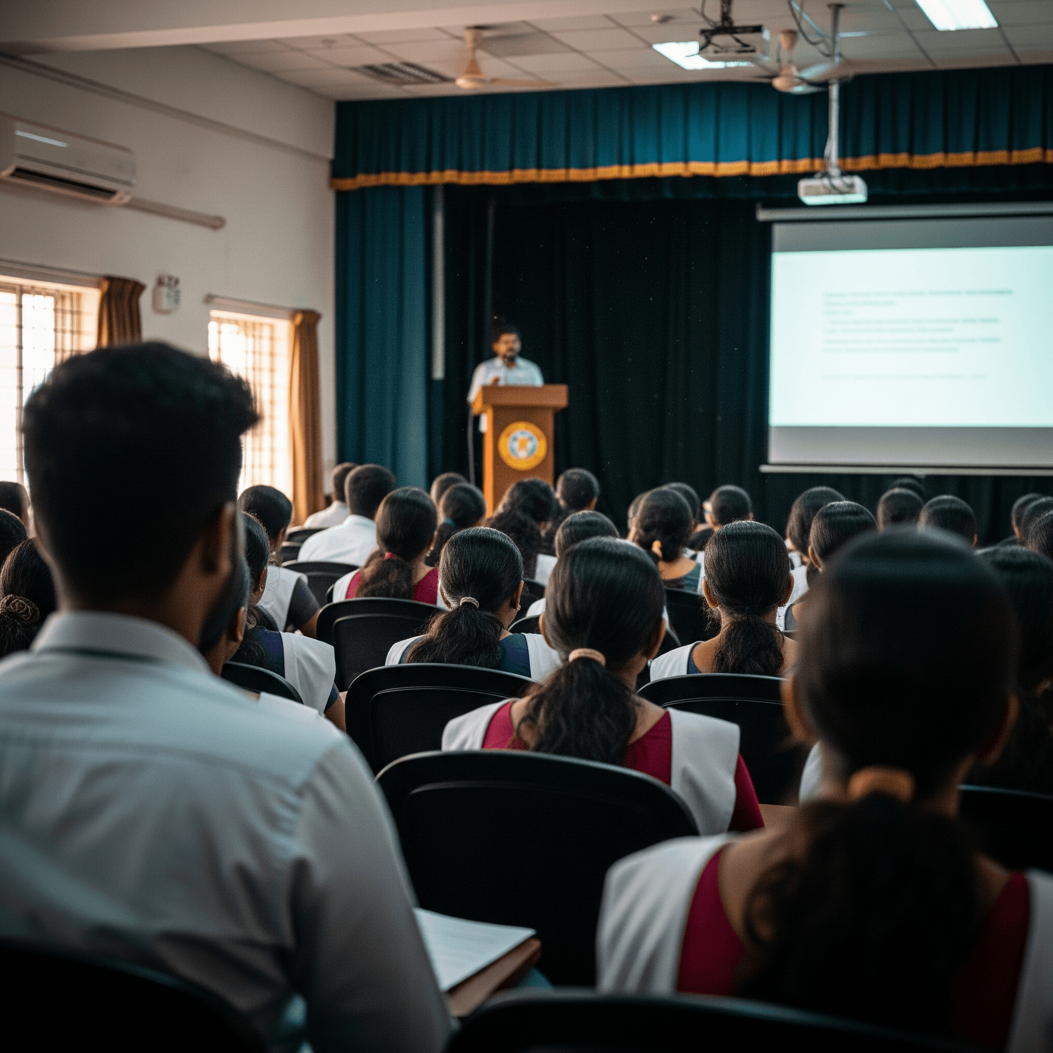 JKKN Arts and Science College seminar hall interior