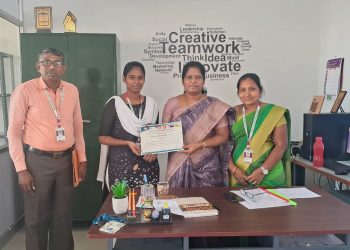 சர்வதேச மகளிர் தின போட்டியில் மூ.இந்துமதிக்கு பாராட்டு சான்றிதழ்!